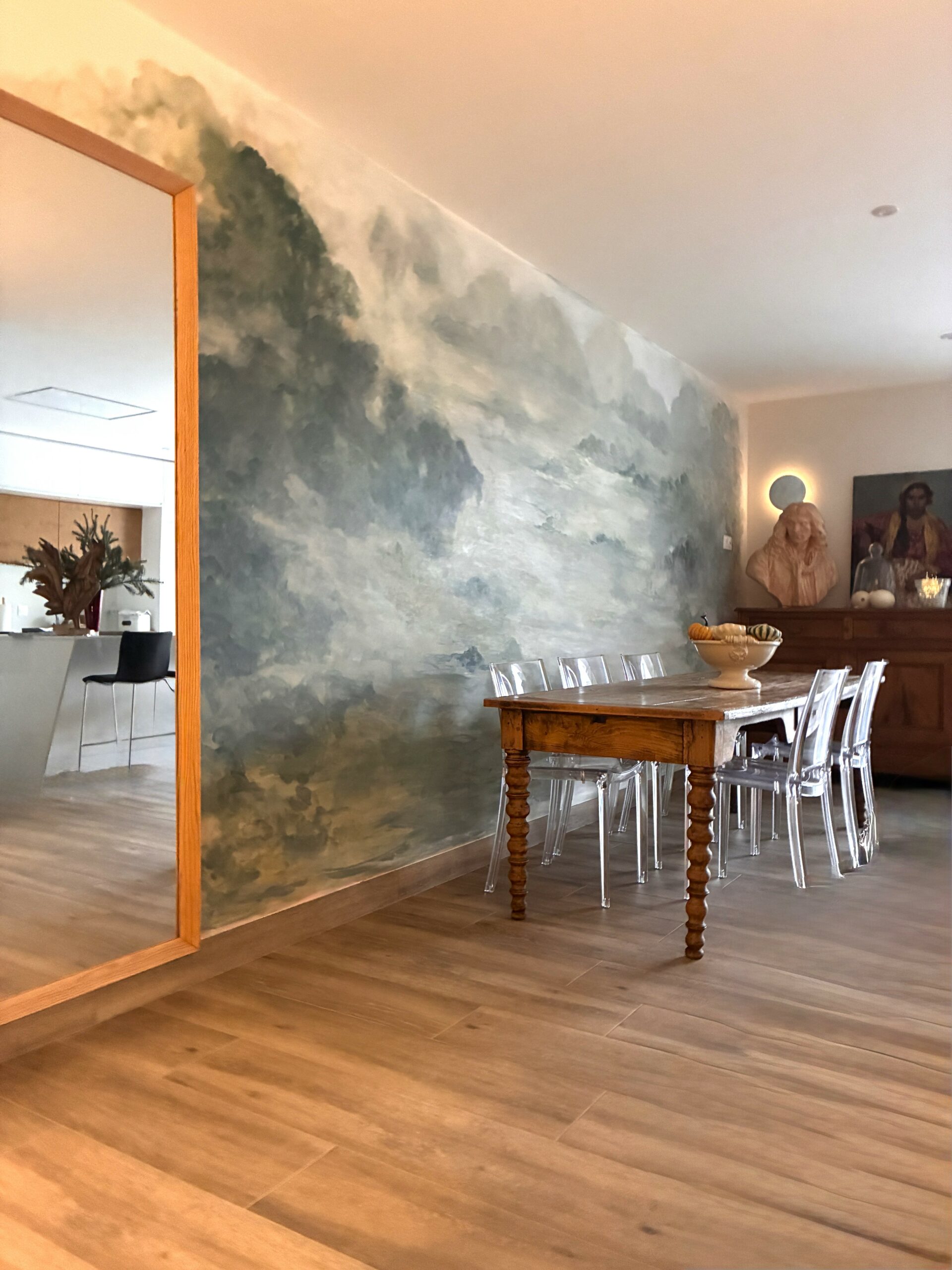 réalisation d’une fresque murale effet aquarelle paysage tons thé de chine Niort réalisation d'une fresque murale effet aquarelle paysage tons thé de chine Niort
