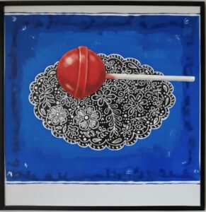 tableau sucette bleu Klein