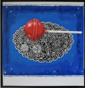 tableau sucette bleu Klein