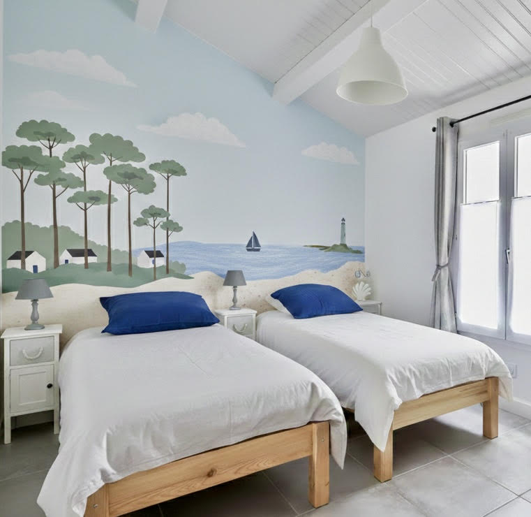 fresque ambiance bord de mer chambre